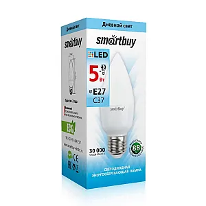 Лампа светодиодная SmartBuy SBL-C37-05-40K-E27 С37-05W/4000/Е27