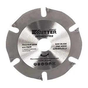 Диск пильный RITTER OptimCutteri по дереву/пластику/гипсокартону 125*22.2*6T