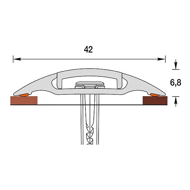 Порог Ideal 213 дуб северный с монтажным каналом 42 мм 0.9 м