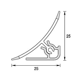 Плинтус для столешницы Ideal 081-G металлик серебристый глянцевый 3 м