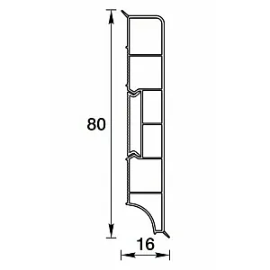 Плинтус Ideal Дюра 001 белый прямоугольный 80 мм 2.2 м