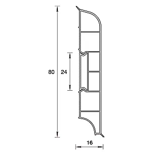 Плинтус Ideal Дюра 001 белый округлый 80 мм 2.2 м