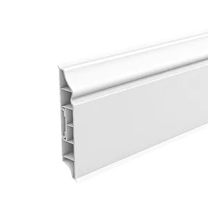 Плинтус Ideal Дюра 001 белый фигурный 80 мм 2.2 м