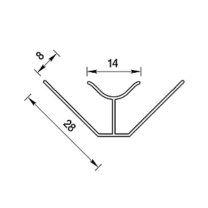 Угол внутренний Ideal Ламини 551 8 мм для панелей цемент 2.7 м