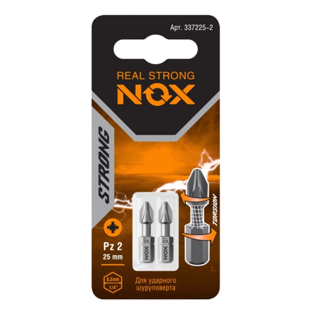 Бита Nox Strong torsion C PZ2 25 мм 2 шт Бита Nox Strong torsion C PZ2 25 мм 2 шт