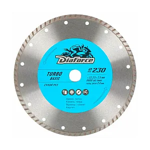 Диск алмазный Diaforce Turbo Basic 511230 230*22.23*7.5*2.4 мм сухой рез