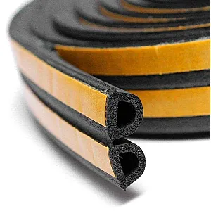 Уплотнитель гаражный Zoom Industrial 02-2-4-220 профиль D 12*10 мм черный
