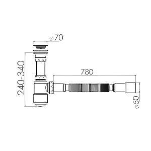 Сифон для умывальника AV Engineering AVE129752 прикручивающийся выпуск