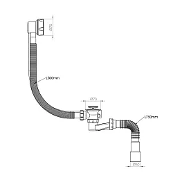 Сифон для ванны AV Engineering AVE129732 с гибкой трубой 1 1/2