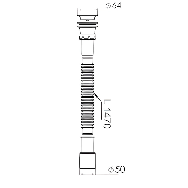 Сифон гофрированный AV Engineering AVE129782 1 1/2