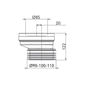 Манжета для унитаза AV Engineering AVE129151 эксцентриковая 20 мм