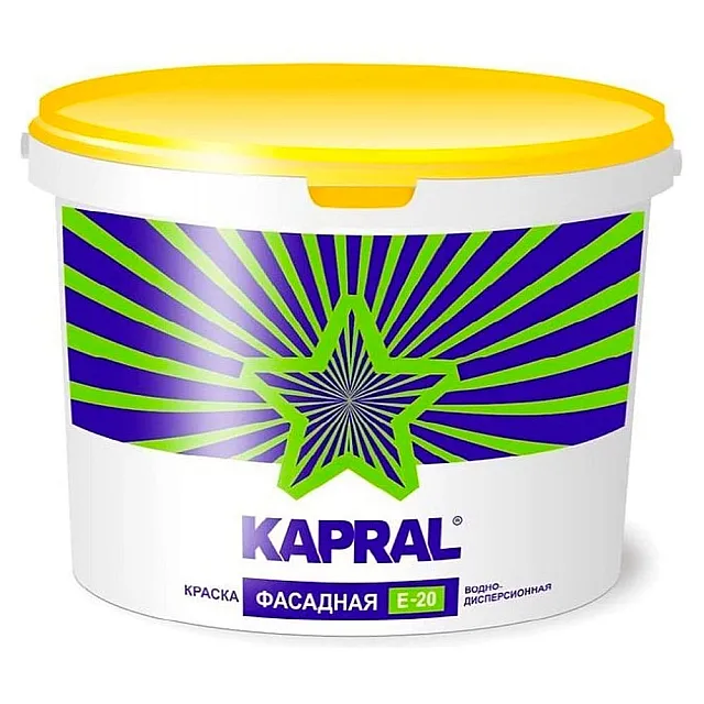 Краска Kapral Е-20 фасадная белая 15 кг