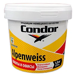 Краска Condor Alpenweiss моющаяся белая 1.5 кг