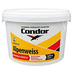 Краска Condor Alpenweiss моющаяся белая 3.75 кг