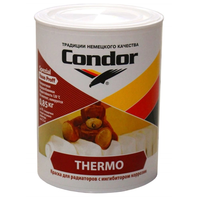 Краска Condor Thermo для радиаторов белая 0.85 кг Краска Condor Thermo для радиаторов белая 0.85 кг
