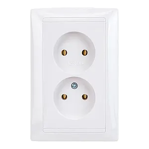 Розетка Bylectrica Стиль 2 места без заземления белая