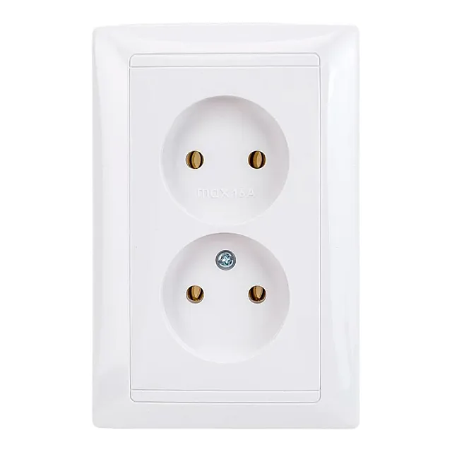 Розетка Bylectrica Стиль 2 места без заземления белая