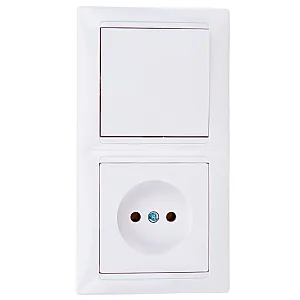 Блок Bylectrica Стиль В-РЦ-685 выключатель 1 клавиша + розетка без заземления белый