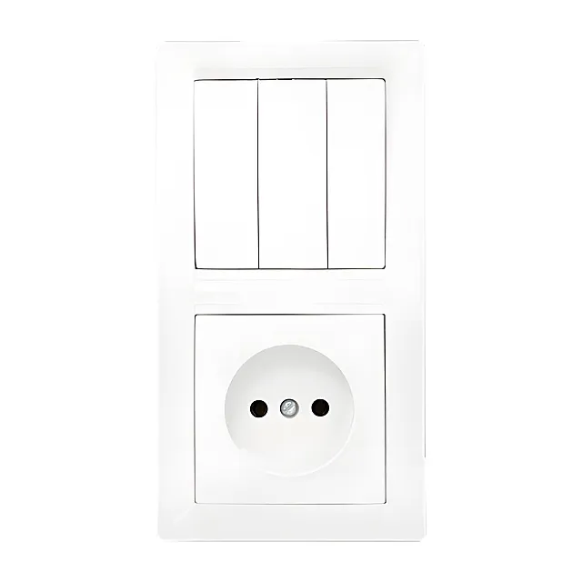 Блок Bylectrica Стиль 3В-РЦ-689 выключатель 3 клавиши + розетка без заземления белая