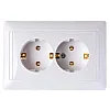 Розетка Bylectrica Стиль РС16-313 2 места с заземлением белая