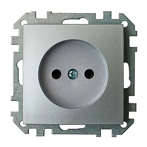 Розетка Bylectrica Стиль РС16-524 1 место без заземления серебро