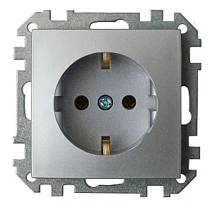 Розетка Bylectrica Стиль РС16-525 1 место с заземлением серебро