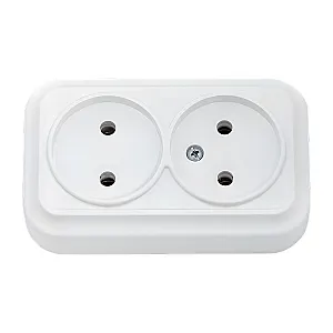 Розетка Bylectrica Вариант РА16-0141 2 места без заземления белая