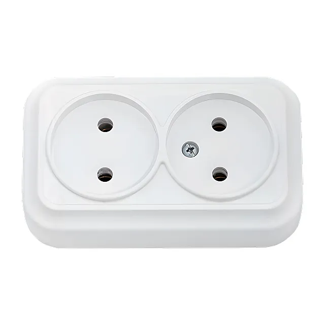 Розетка Bylectrica Вариант РА16-0141 2 места без заземления белая