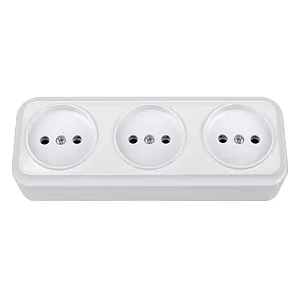 Розетка трехместная Bylectrica РА16-0161 открытая