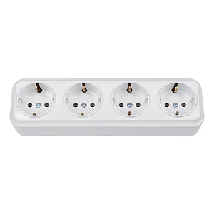 Розетка Bylectrica Вариант РА16-0182 четырехместная открытая белая