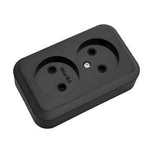 Розетка Bylectrica Пралеска РА16-260 2 места без заземления черная