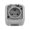 Розетка Bylectrica Пралеска Аква РА16-297-02(02) 1-ая открытая серая