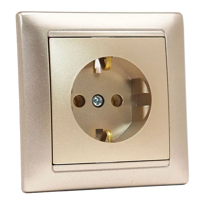 Розетка Bylectrica Стиль РС16-306 1 место с заземлением шампань