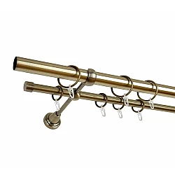 Карниз металлический Delfa СМ-2452/240/2Р золото антик 2.4 м