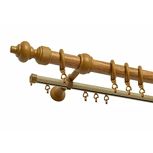 Карниз металлический Delfa Стандарт СК-215/200/1Ш-3 дуб 2 м