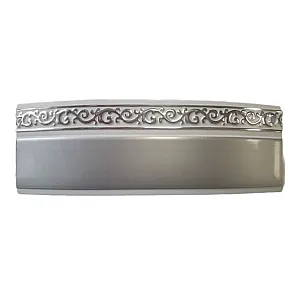 Декоративная лента Delfa СЛ-018Л серебро с узором 50 мм