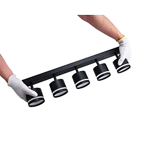 Светильник накладной TruEnergy Modern 21024 поворотный спот пятиламповый 5*GX53 черный