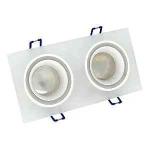 Светильник встраиваемый TruEnergy Simple 21241 двойной под лампы 2*GU10 прямоугольный белый