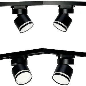 Светильник трековый TruEnergy Track 21131 однофазный поворотный с матовым кольцом под лампу GX53 черный