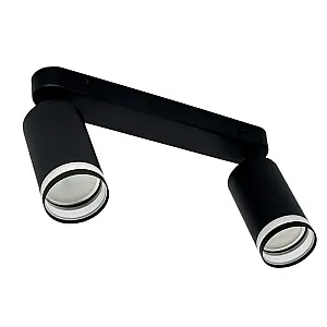 Светильник накладной TruEnergy Modern 21364 двойной поворотный с матовыми кольцами под лампы 2*GU10 круг металл черный