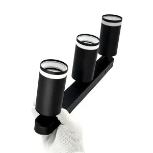 Светильник накладной TruEnergy Modern 21366 с матовыми кольцами поворотный под лампы 3*GU10 металл черный