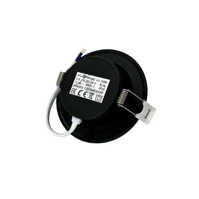 Светильник TruEnergy Fit 10086 круг 5W 4000K IP20 пластик ультратонкий черный