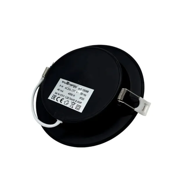 Светильник TruEnergy Fit 10088 круг 9W 4000K IP20 пластик ультратонкий черный