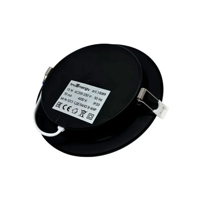 Светильник TruEnergy Fit 10089 круг 15W 4000K IP20 пластик ультратонкий черный