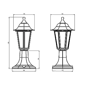 Светильник Элект НТУ 04-60-001 У1 Оскар садово-парковый четырехгранник стойка ромб рельеф белый