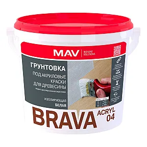 Грунтовка MAV Brava Acryl 04 под акриловые краски белая 3 л