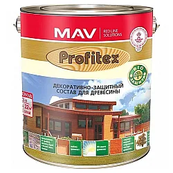Состав декоративно-защитный MAV Profitex для древесины белый 3 л