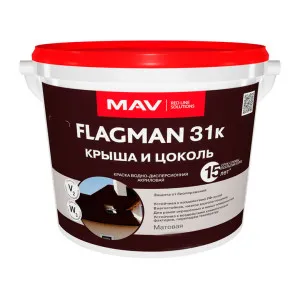 Краска MAV Flagman 31к для крыши и цоколя черешня N 355 матовая 11 л