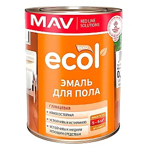 Эмаль для пола MAV Ecol ПФ-266 желто-коричневая глянцевая 1 л