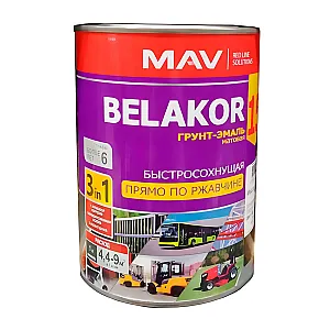 Грунт-эмаль MAV Belakor 15 прямо по ржавчине 3 в 1 быстросохнущая RAL 5017 синяя матовая 1 л